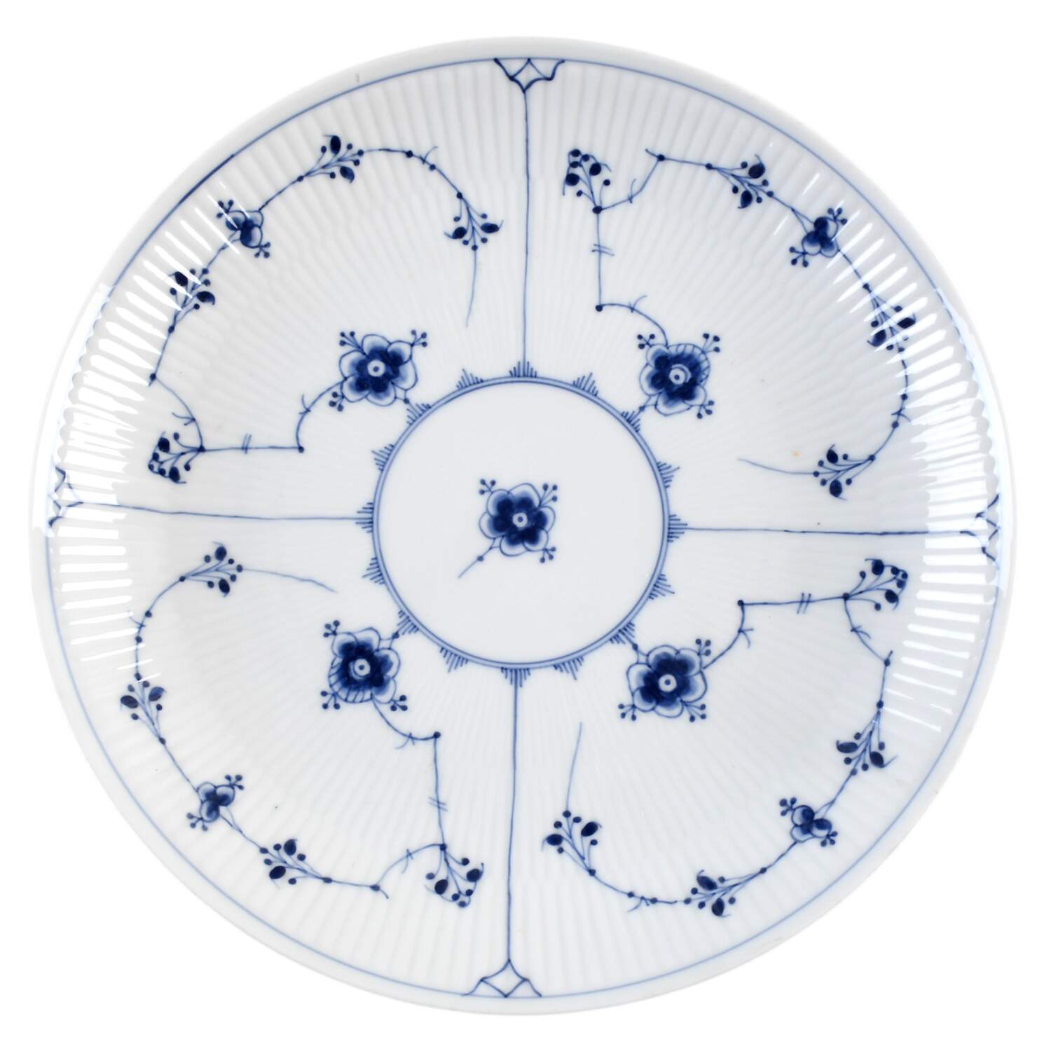 Blue Fluted Plain (No Trim) Coupe Dinner Plate by Royal Copenhagen-1