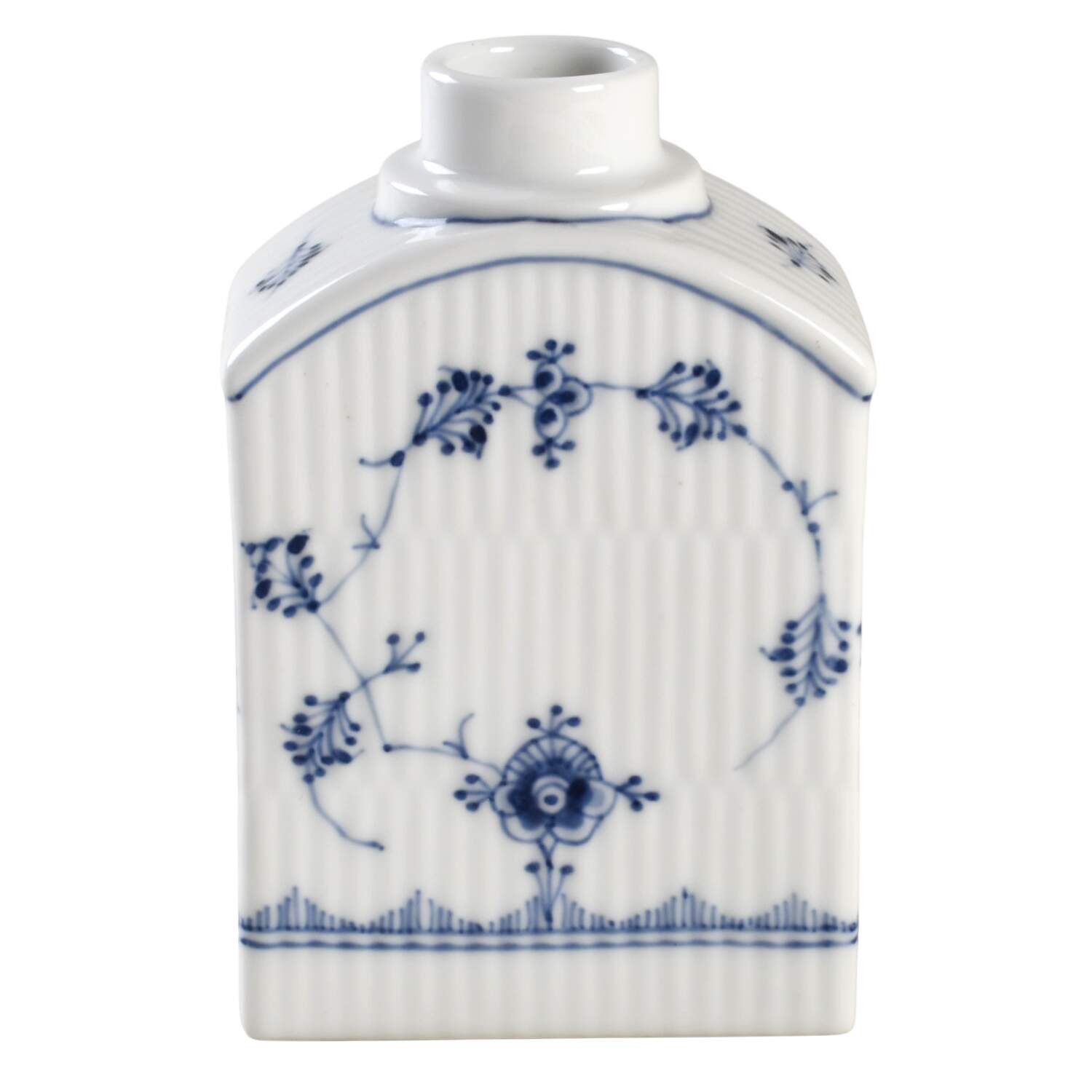 Blue Fluted Plain (No Trim) Tea Caddy No Lid by Royal Copenhagen-1