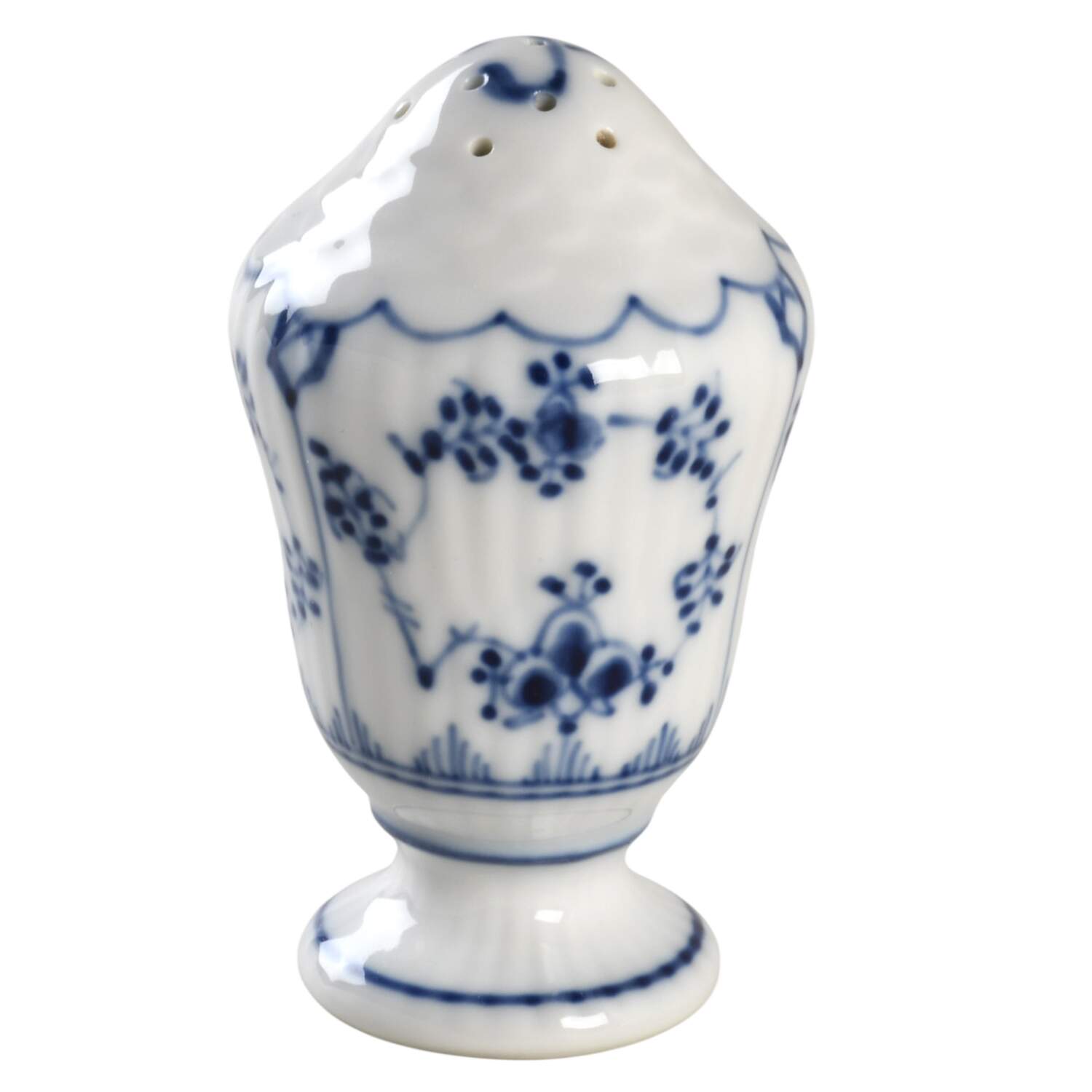 Blue Fluted Plain (No Trim) Pepper Shaker by Royal Copenhagen-1