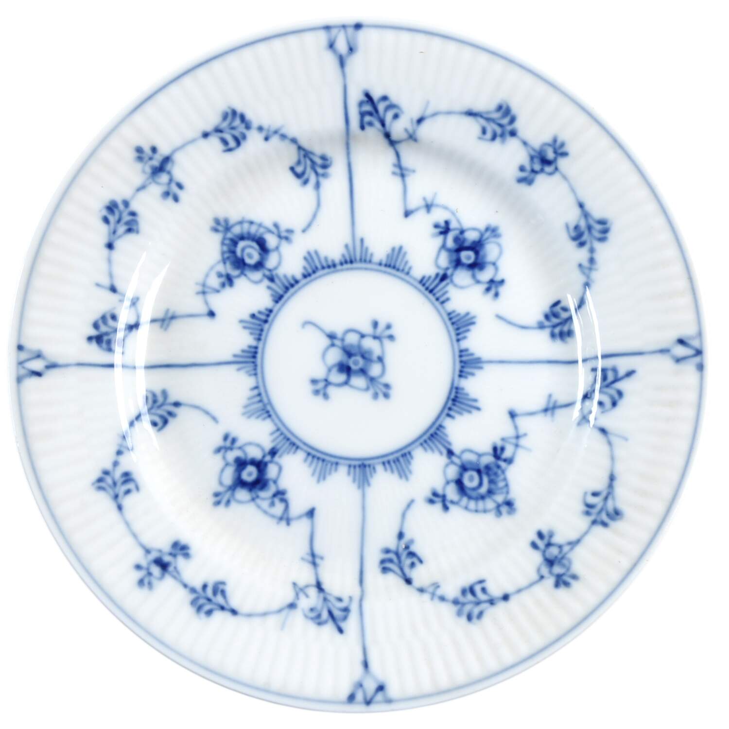 Blue Fluted Plain (No Trim) Bread & Butter Plate by Royal Copenhagen-1