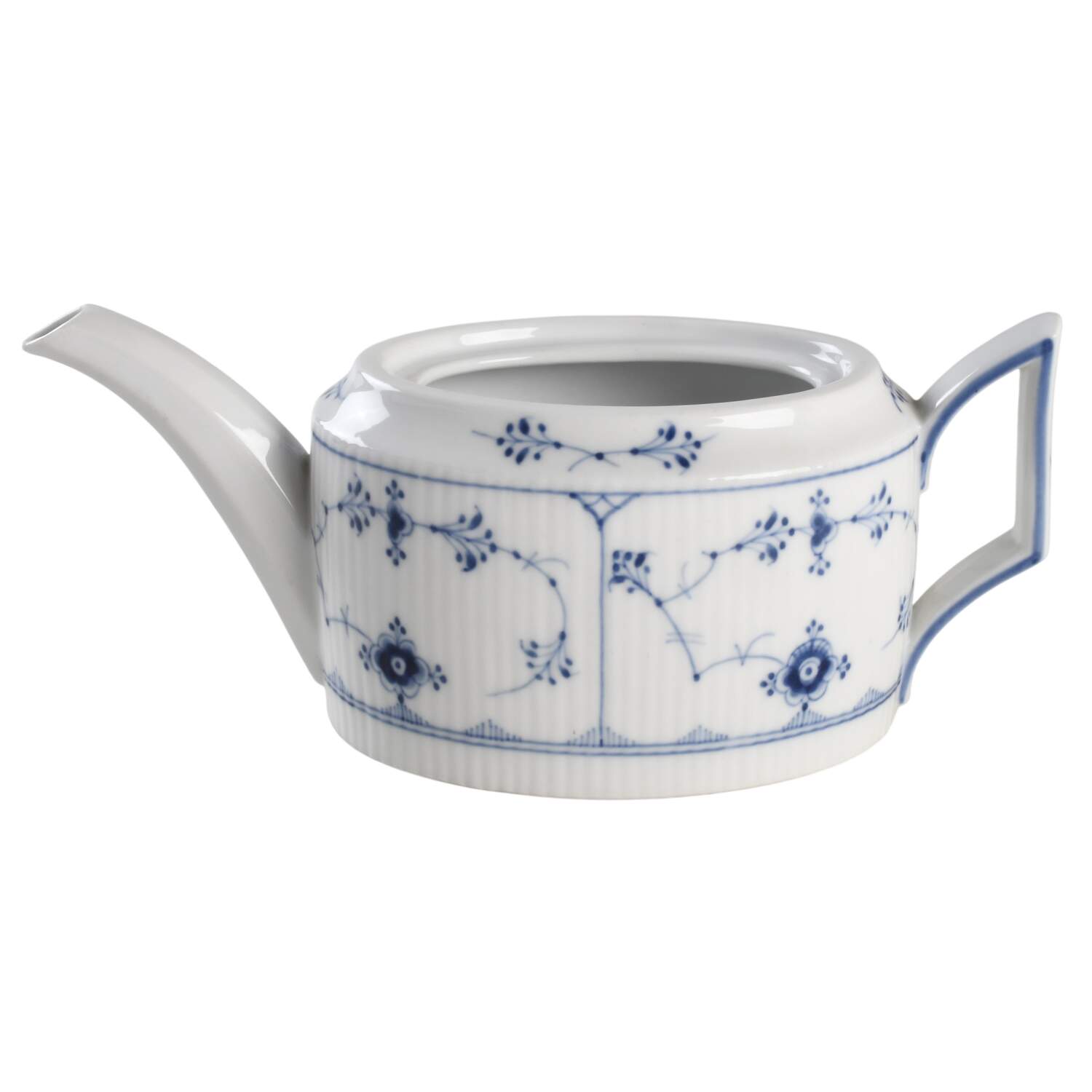 Blue Fluted Plain (No Trim) Teapot No Lid by Royal Copenhagen-1