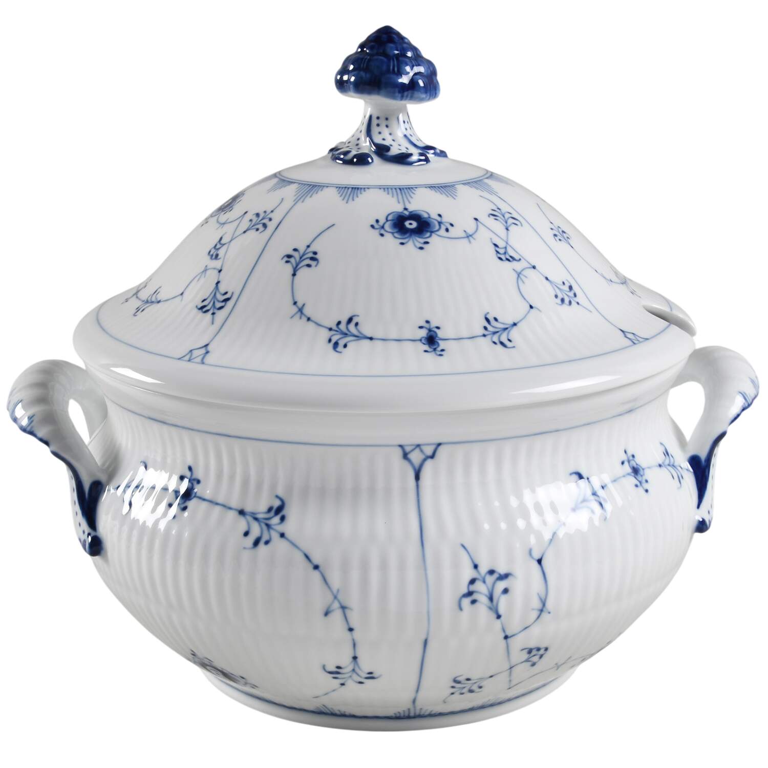 Blue Fluted Plain (No Trim) Tureen & Lid by Royal Copenhagen-1
