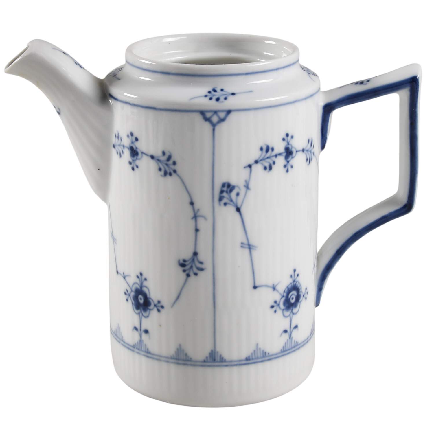 Blue Fluted Plain (No Trim) Coffee Pot No Lid by Royal Copenhagen-1