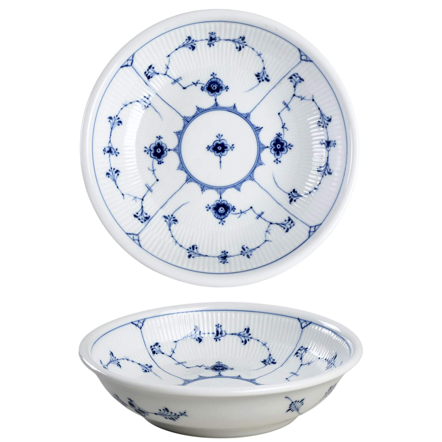 Blue Fluted Plain (No Trim) 10" Round Vegetable Bowl by Royal Copenhagen-1