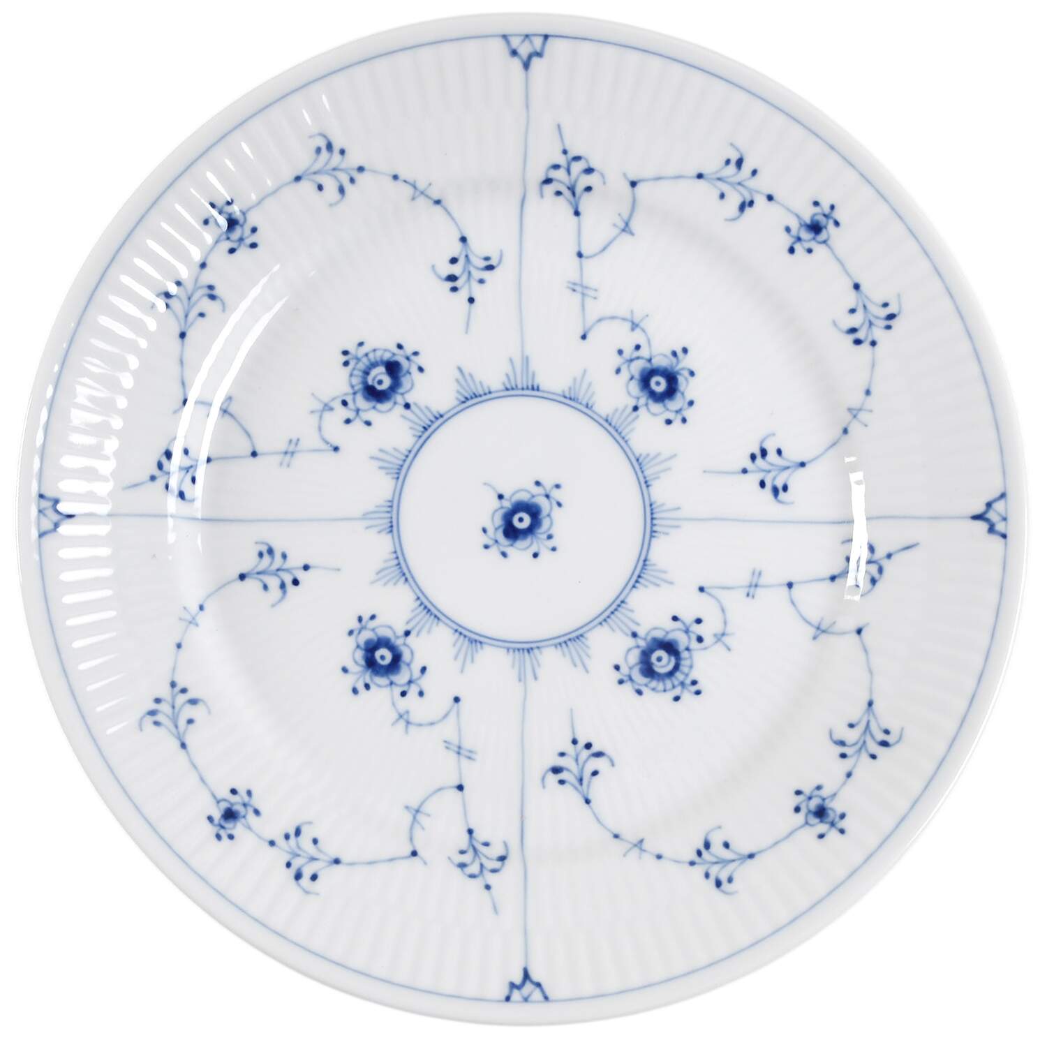 Blue Fluted Plain (No Trim) Salad/Dessert Plate by Royal Copenhagen-1