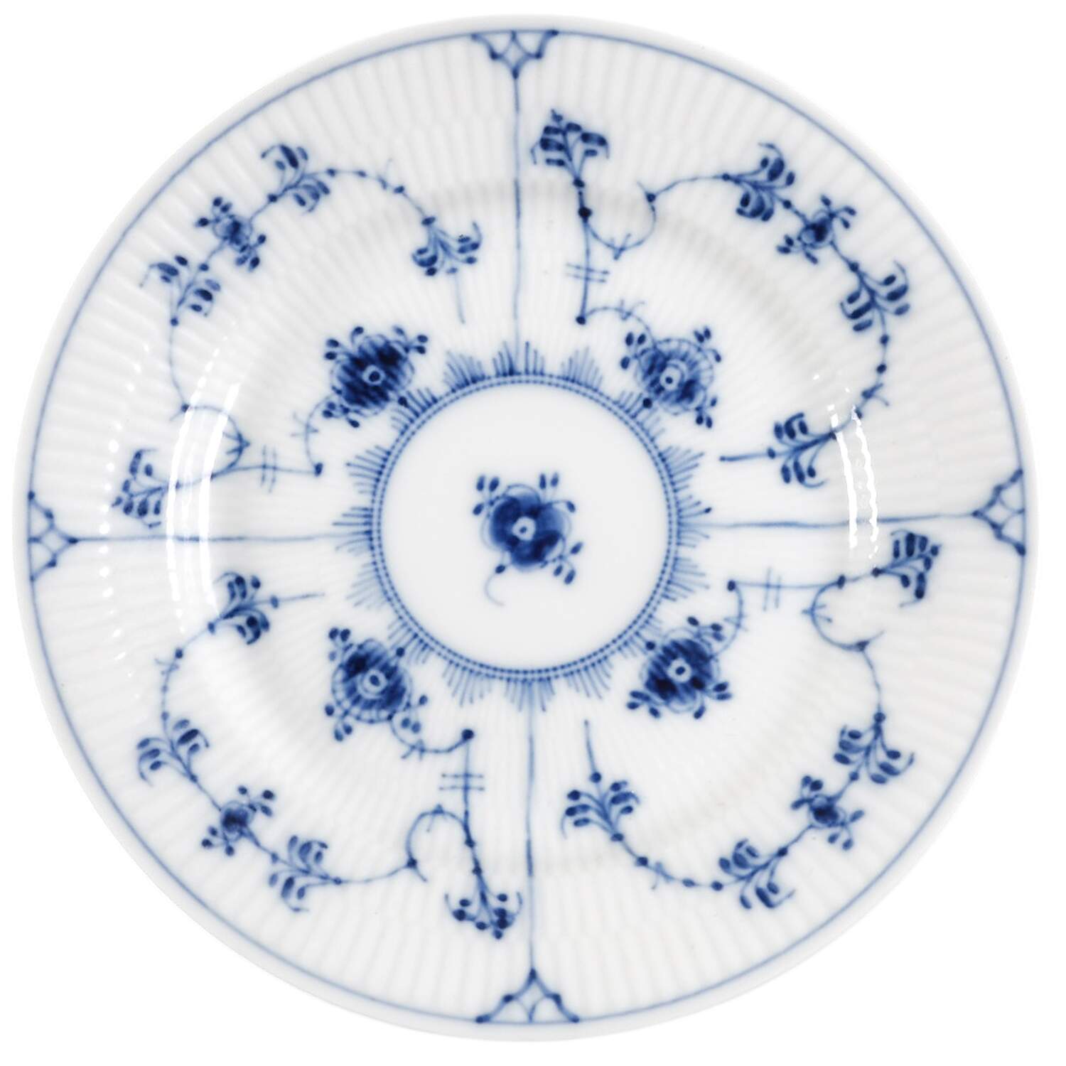 Blue Fluted Plain (No Trim) Bread & Butter Plate by Royal Copenhagen-1