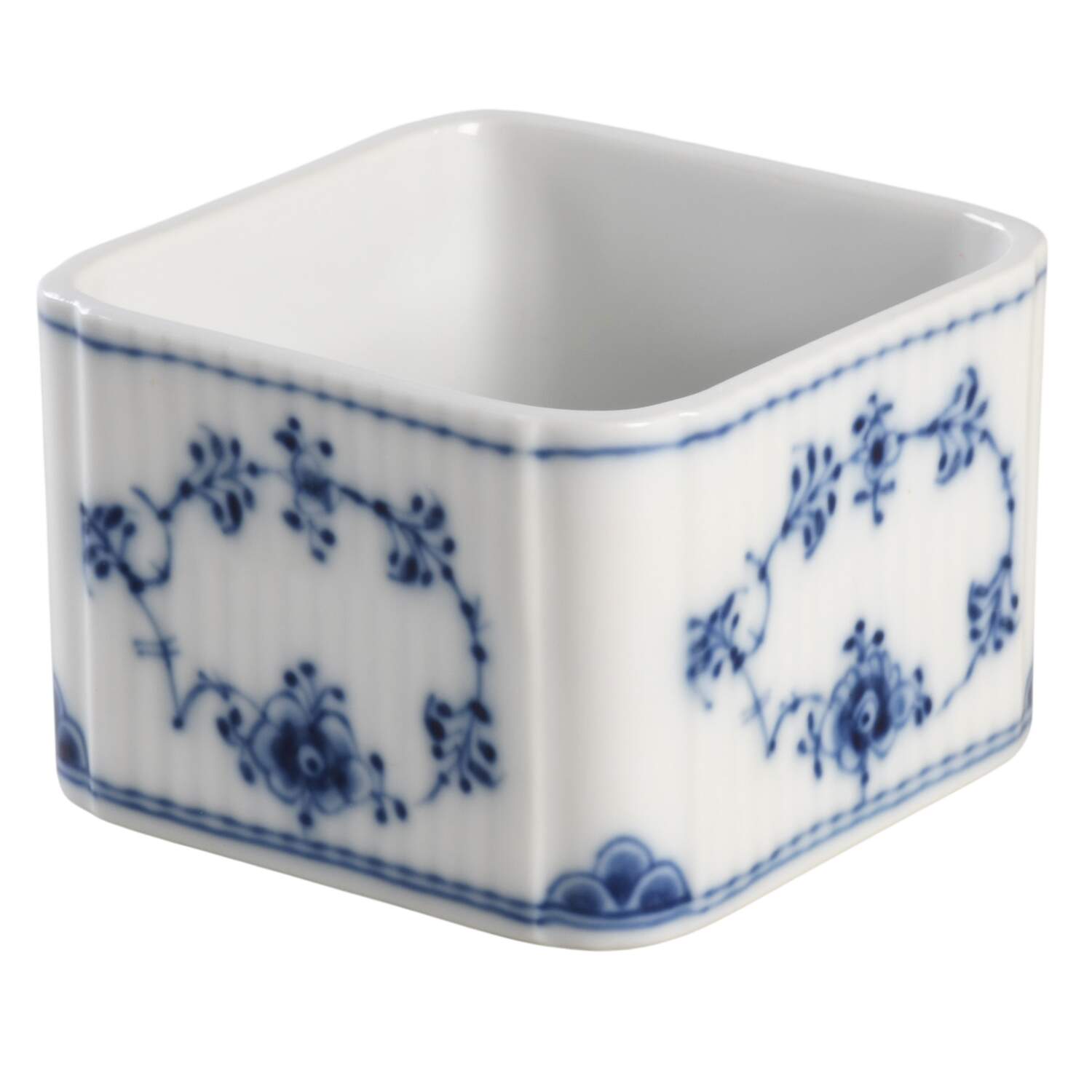 Blue Fluted Plain (No Trim) Square Box No Lid by Royal Copenhagen-1