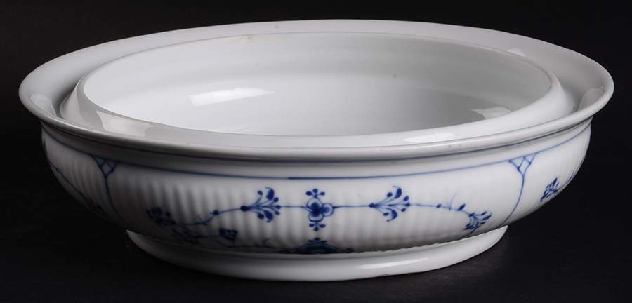 Blue Fluted Plain (No Trim) Round Vegetable No Lid by Royal Copenhagen-1