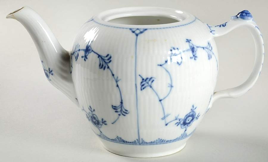 Blue Fluted Plain (No Trim) Small Teapot No Lid by Royal Copenhagen-1