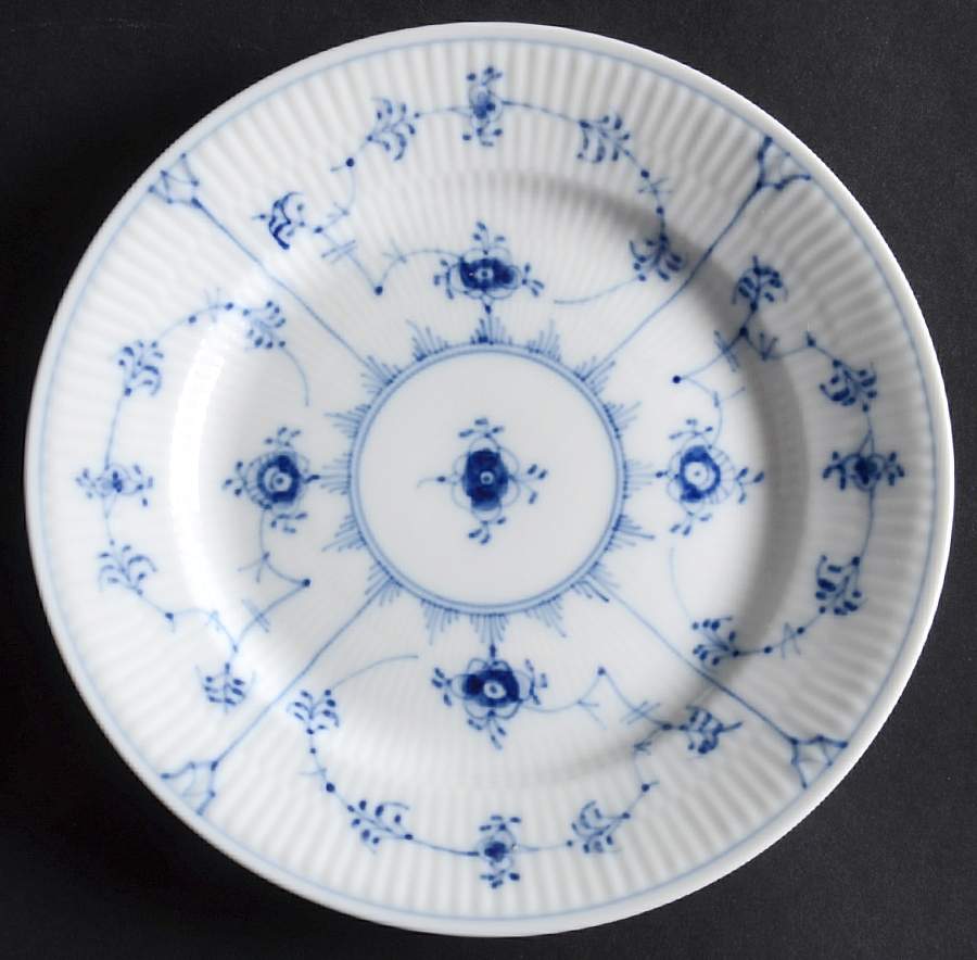 Blue Fluted Plain (No Trim) Bread & Butter Plate by Royal Copenhagen-1