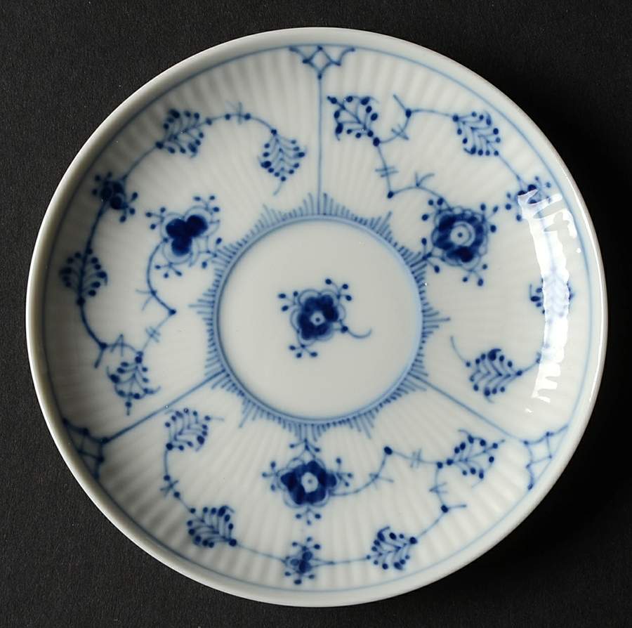 Blue Fluted Plain (No Trim) Saucer for Flat Demitasse Cup by Royal Copenhagen-1