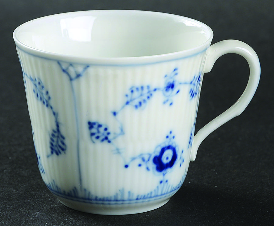 Blue Fluted Plain (No Trim) Flat Demitasse Cup by Royal Copenhagen-1