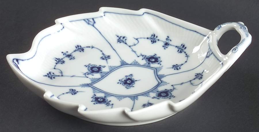 Blue Fluted Plain (No Trim) 9" Leaf Dish by Royal Copenhagen-1