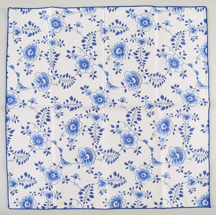 Blue Fluted Plain (No Trim) Cloth Napkin by Royal Copenhagen-1