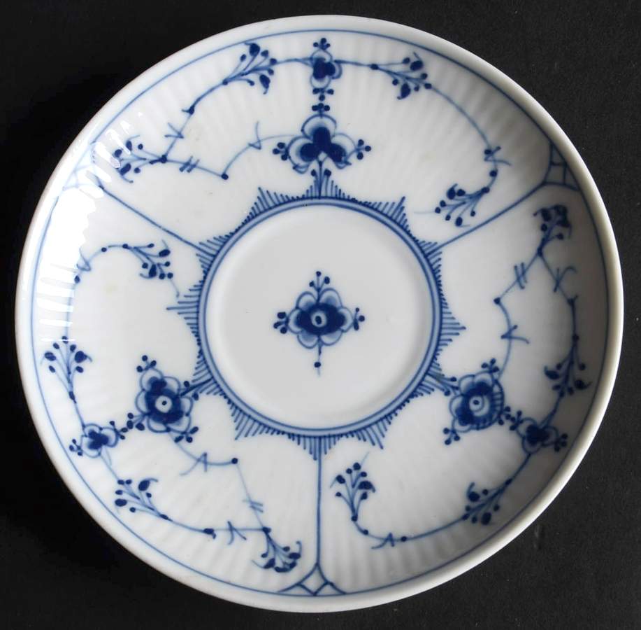 Blue Fluted Plain (No Trim) Saucer for Flat Cup by Royal Copenhagen-1