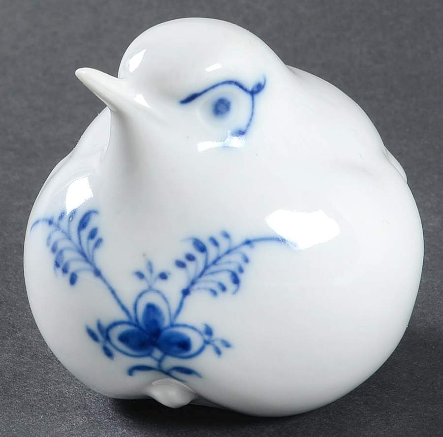 Blue Fluted Plain (No Trim) Bird Figurine by Royal Copenhagen-1