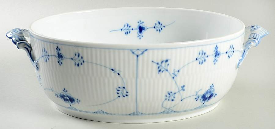 Blue Fluted Plain (No Trim) Oval Tureen No Lid by Royal Copenhagen-1