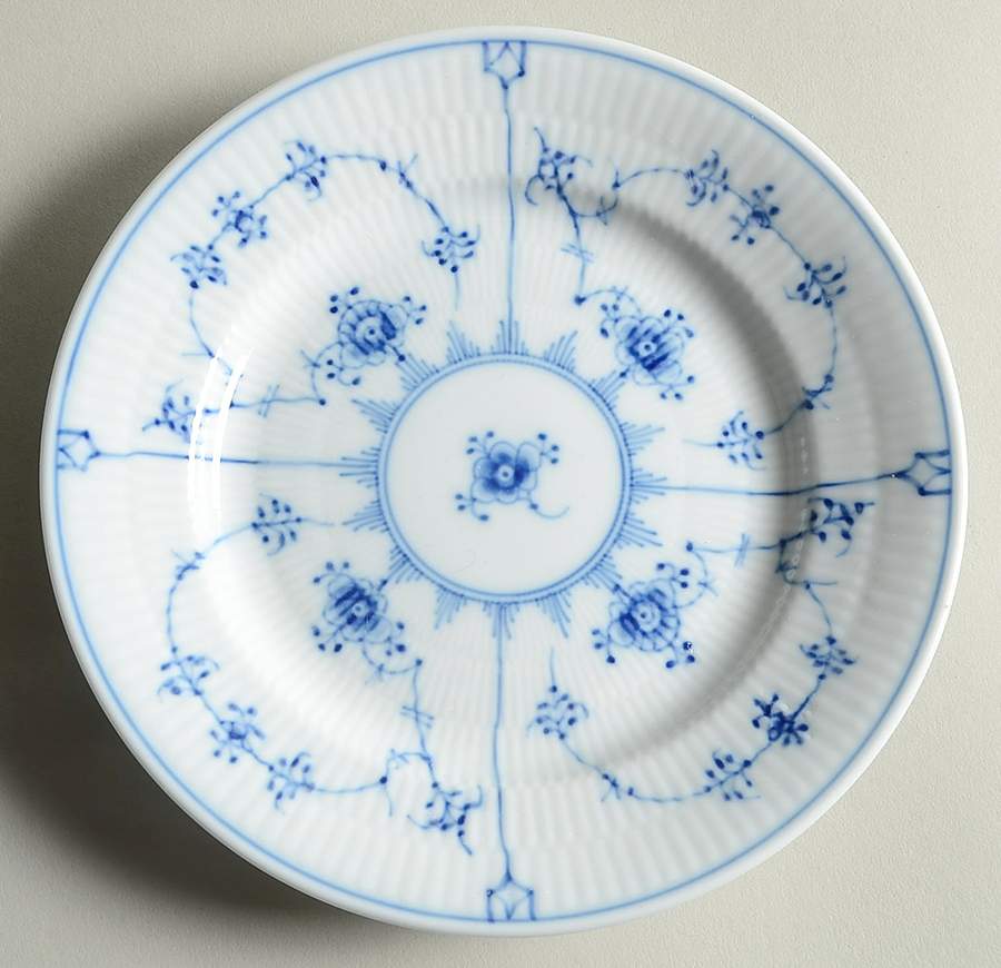 Blue Fluted Plain (No Trim) Dessert/Pie Plate by Royal Copenhagen-1