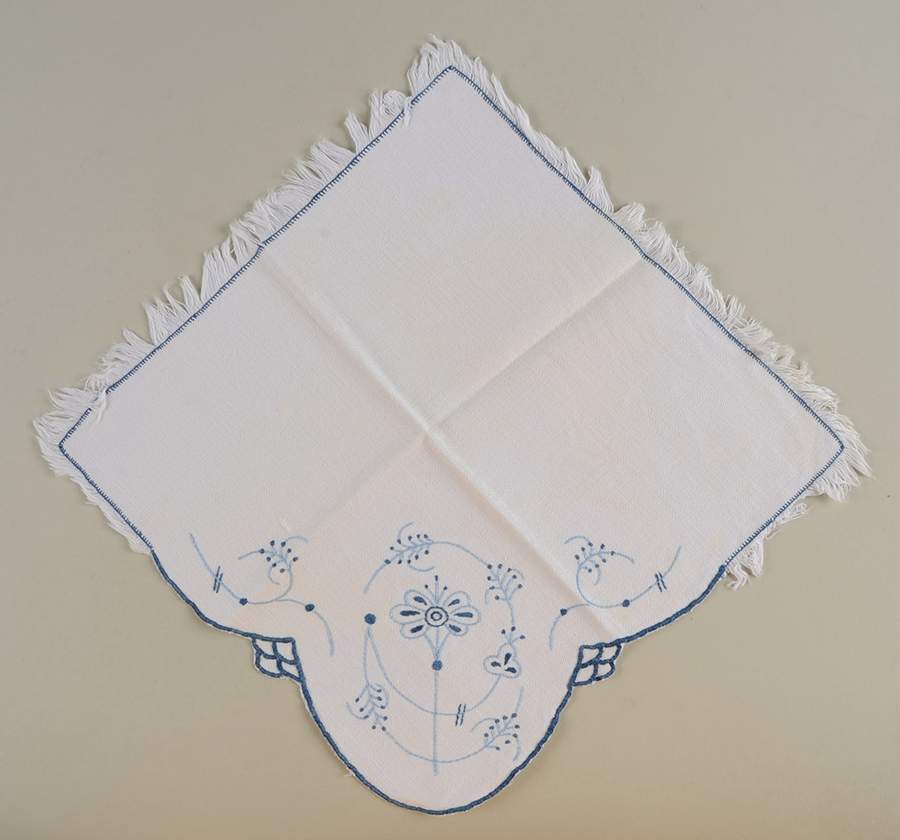 Blue Fluted Plain (No Trim) Cloth Napkin by Royal Copenhagen-1