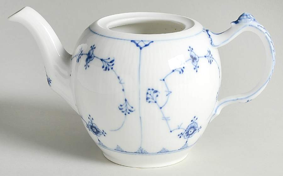 Blue Fluted Plain (No Trim) Teapot No Lid by Royal Copenhagen-1