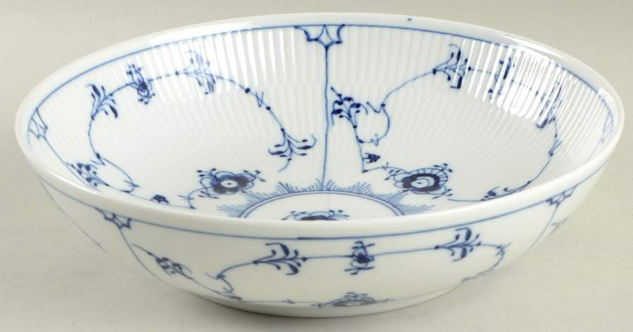Blue Fluted Plain (No Trim) 8" Round Vegetable Bowl by Royal Copenhagen-1