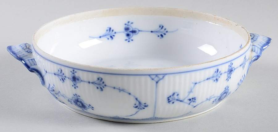 Blue Fluted Plain (No Trim) Round Vegetable No Lid by Royal Copenhagen-1
