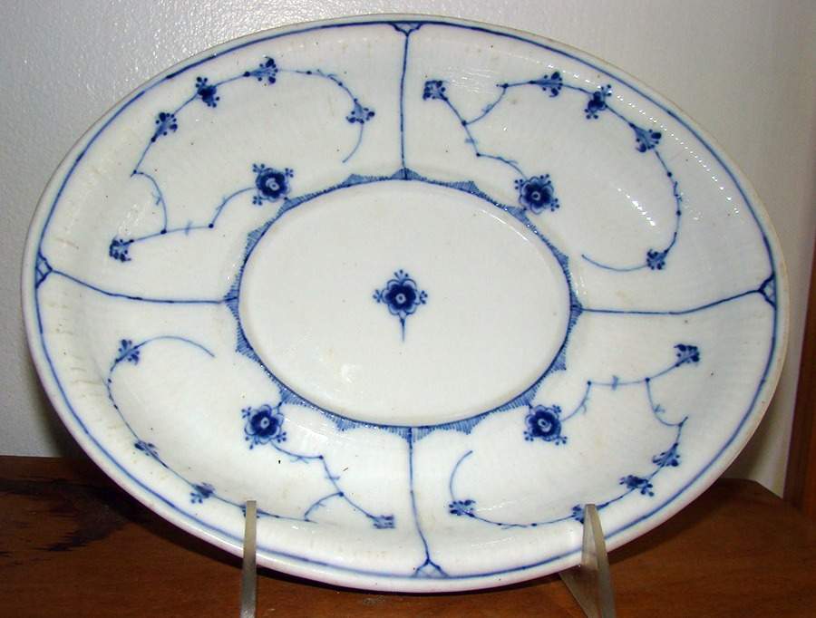 Blue Fluted Plain (No Trim) Underplate for Gravy Boat by Royal Copenhagen-1