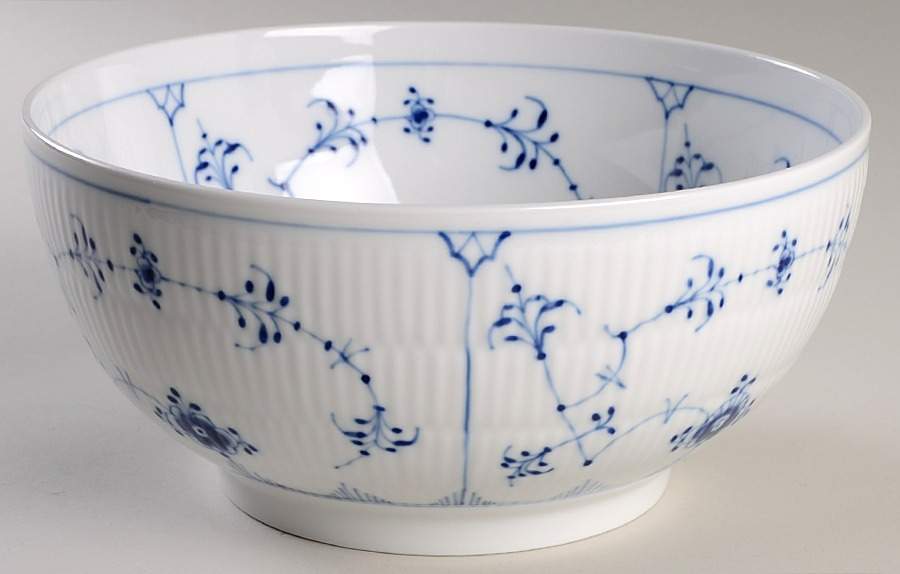 Blue Fluted Plain (No Trim) 9" Salad Serving Bowl by Royal Copenhagen-1