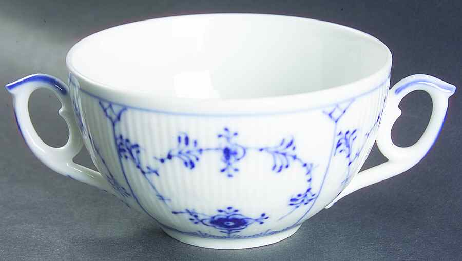 Blue Fluted Plain (No Trim) Cream Soup Bowl by Royal Copenhagen-1