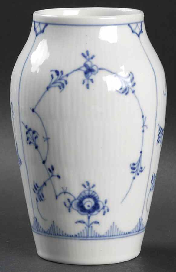 Blue Fluted Plain (No Trim) 5" Vase by Royal Copenhagen-1