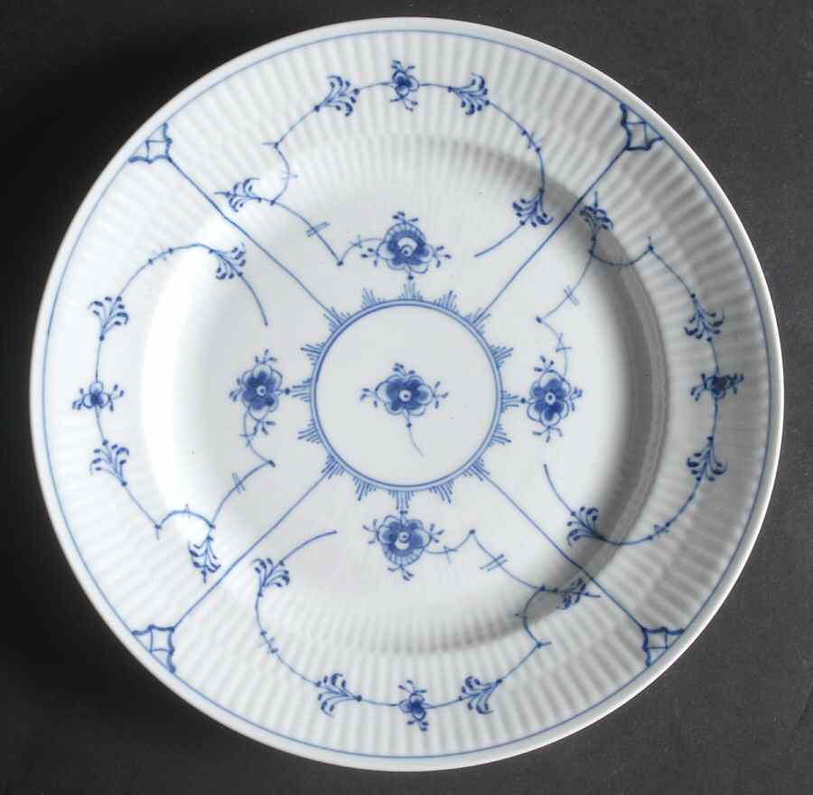 Blue Fluted Plain (No Trim) Luncheon Plate by Royal Copenhagen-1