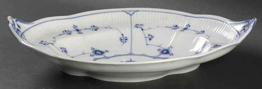 Blue Fluted Plain (No Trim) 12" Oval Serving Platter by Royal Copenhagen-1