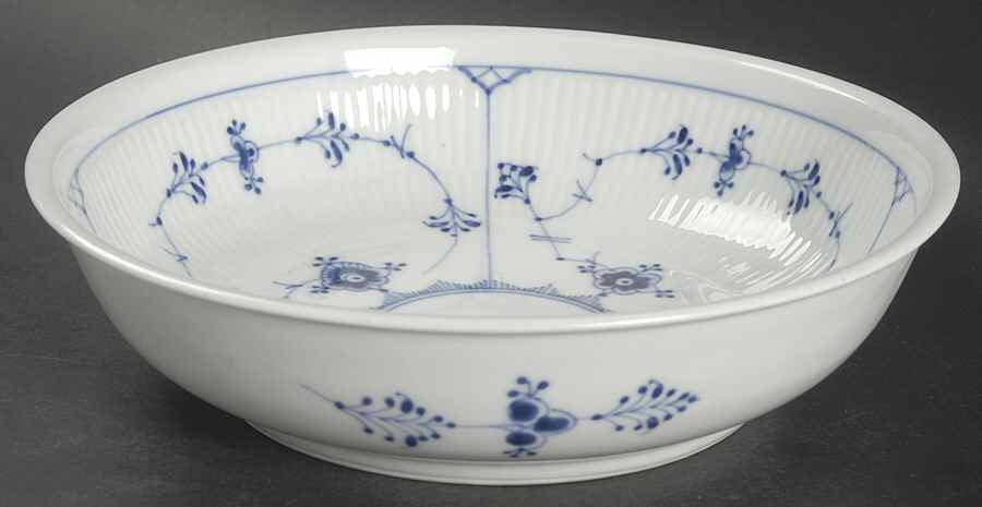 Blue Fluted Plain (No Trim) 8" Round Vegetable Bowl by Royal Copenhagen-1