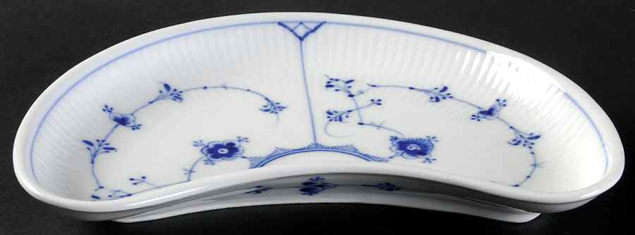 Blue Fluted Plain (No Trim) Crescent Salad Plate by Royal Copenhagen-1
