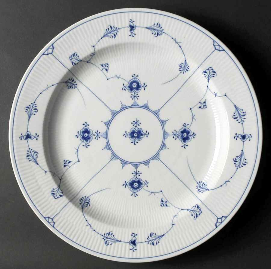 Blue Fluted Plain (No Trim) 15" Chop Plate (Round Platter) by Royal Copenhagen-1