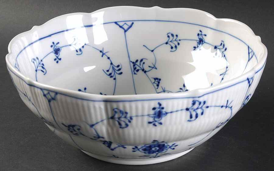 Blue Fluted Plain (No Trim) 9" Salad Serving Bowl by Royal Copenhagen-1
