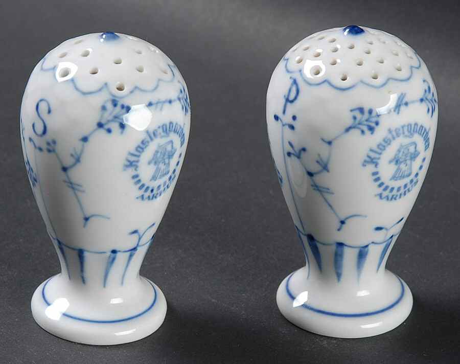 Blue Fluted Plain (No Trim) Salt & Pepper Set by Royal Copenhagen-1