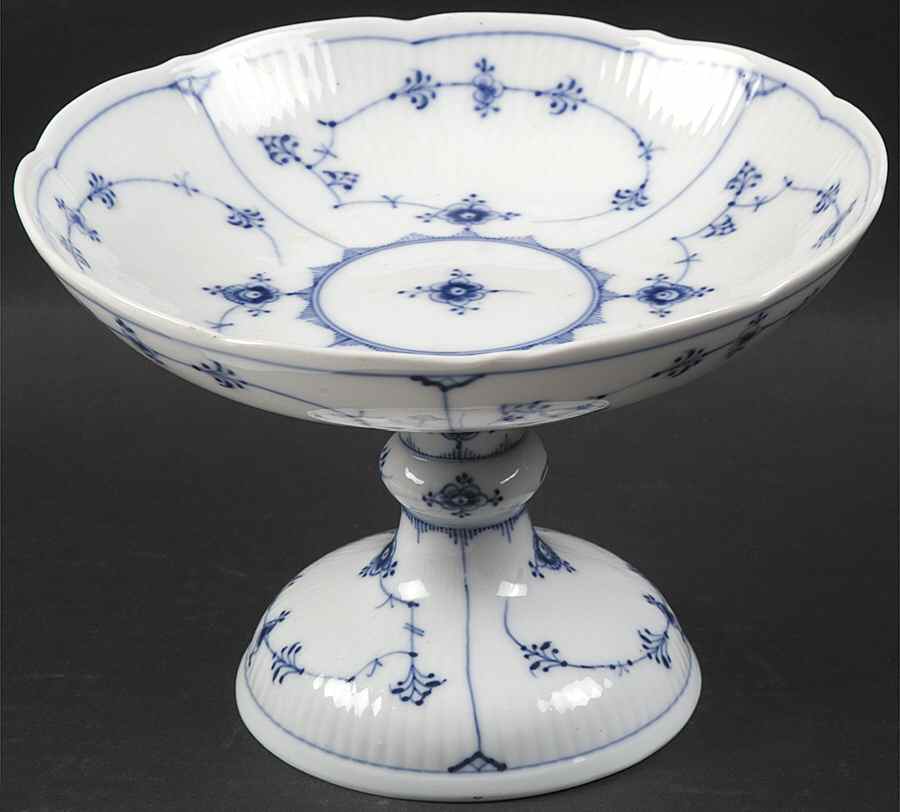 Blue Fluted Plain (No Trim) Medium Compote by Royal Copenhagen-1