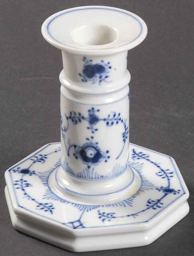 Blue Fluted Plain (No Trim) 4" Candlestick by Royal Copenhagen-1