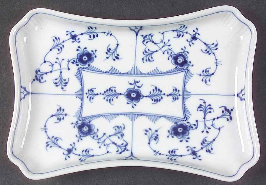 Blue Fluted Plain (No Trim) Tray for Creamer & Open Sugar by Royal Copenhagen-1