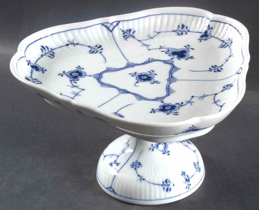 Blue Fluted Plain (No Trim) 5'' Triangular Cake Stand by Royal Copenhagen-1