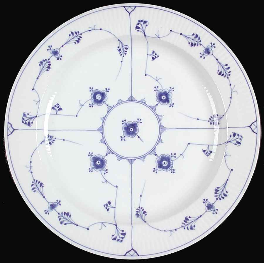 Blue Fluted Plain (No Trim) 14" Chop Plate (Round Platter) by Royal Copenhagen-1