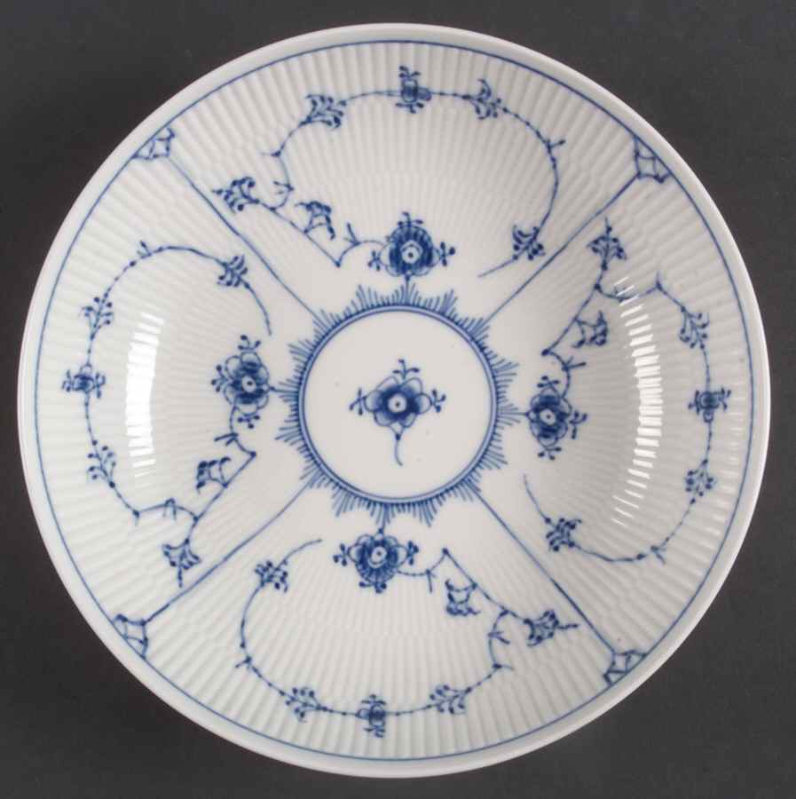Blue Fluted Plain (No Trim) Cake Plate by Royal Copenhagen-1