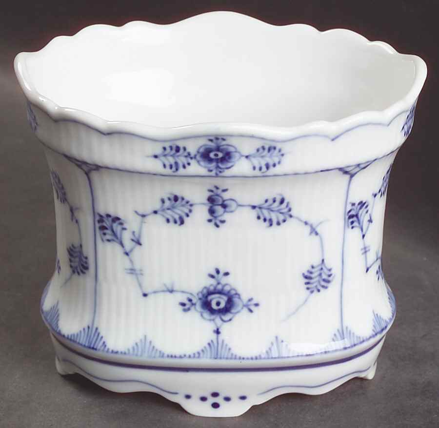 Blue Fluted Plain (No Trim) Cigar Cup Oval by Royal Copenhagen-1