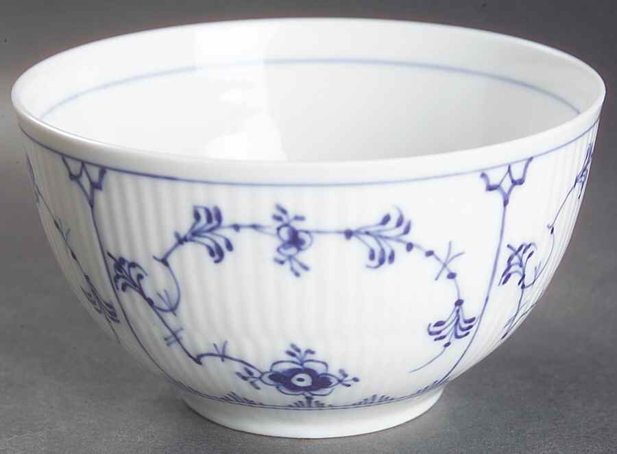 Blue Fluted Plain (No Trim) Cranberry Bowl by Royal Copenhagen-1
