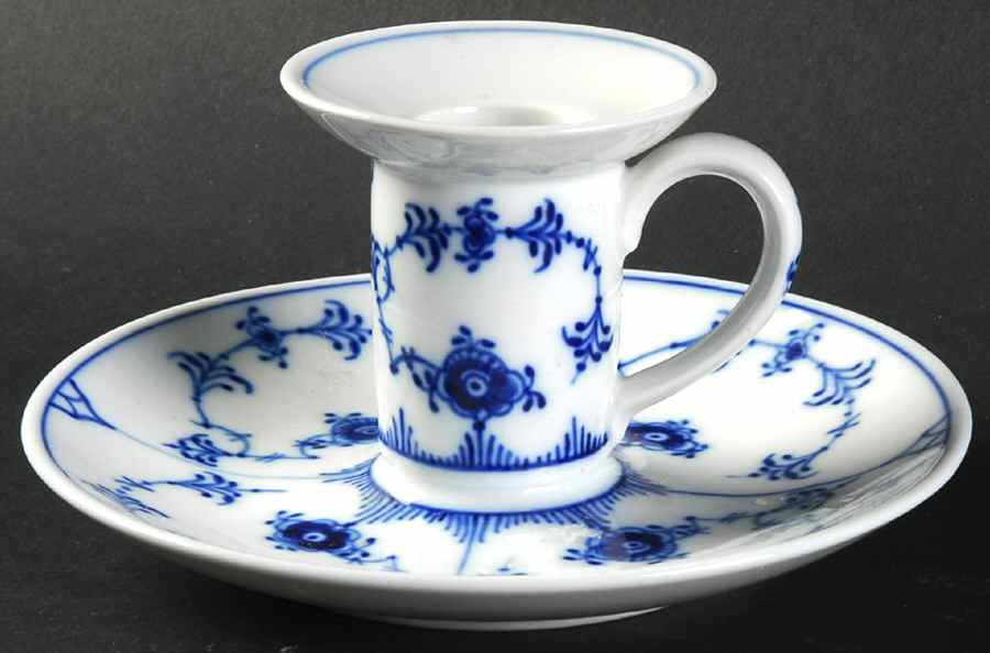 Blue Fluted Plain (No Trim) 2" Candlestick by Royal Copenhagen-1