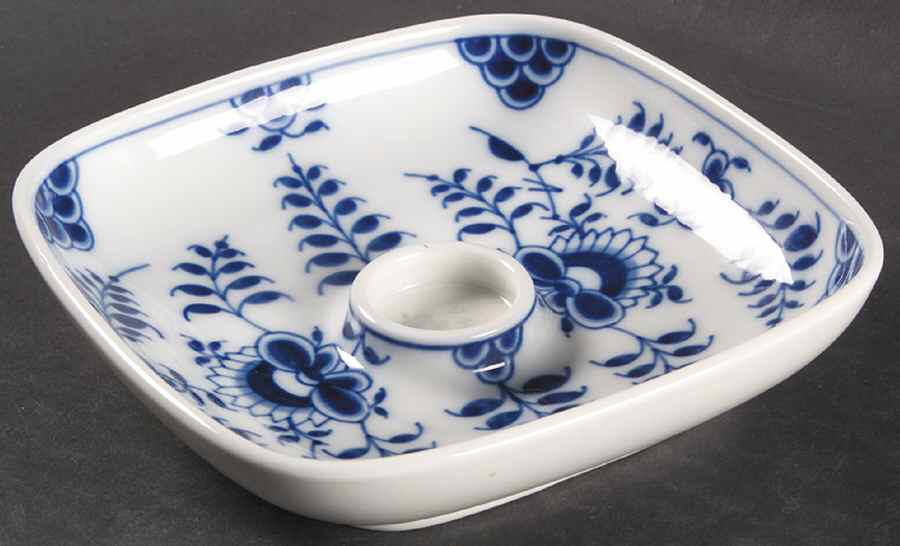 Blue Fluted Plain (No Trim) 1" Small Candlestick by Royal Copenhagen-1