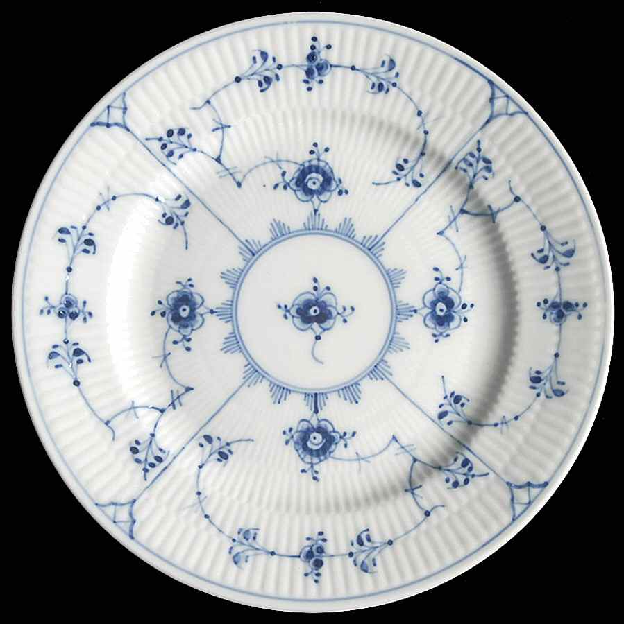 Blue Fluted Plain (No Trim) Dessert/Pie Plate by Royal Copenhagen-1