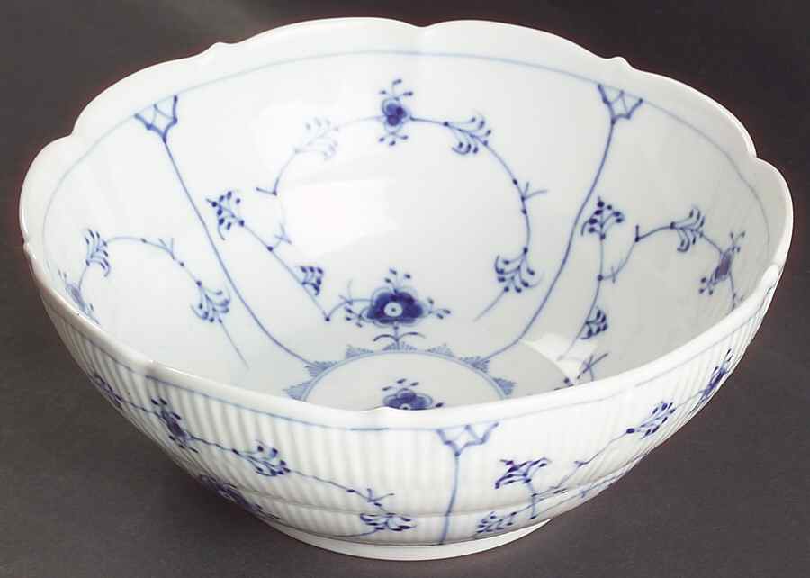 Blue Fluted Plain (No Trim) 8" Salad Serving Bowl by Royal Copenhagen-1