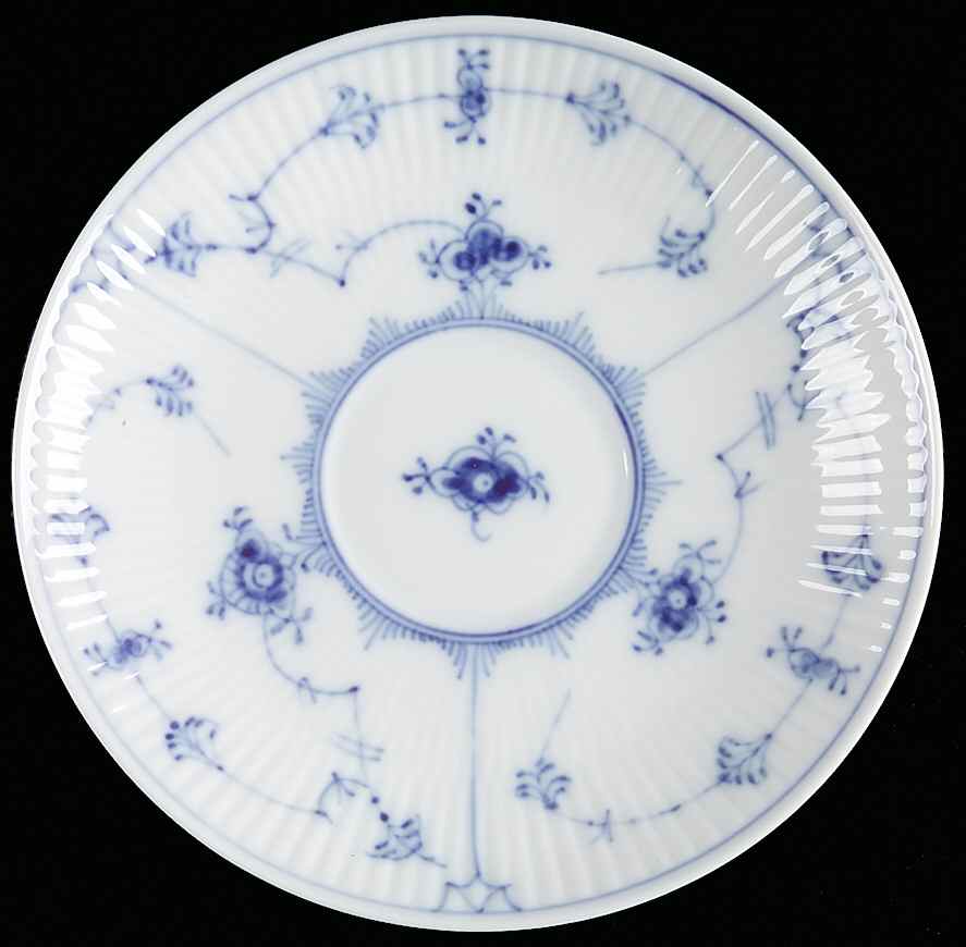 Blue Fluted Plain (No Trim) Saucer for Flat Cup by Royal Copenhagen-1